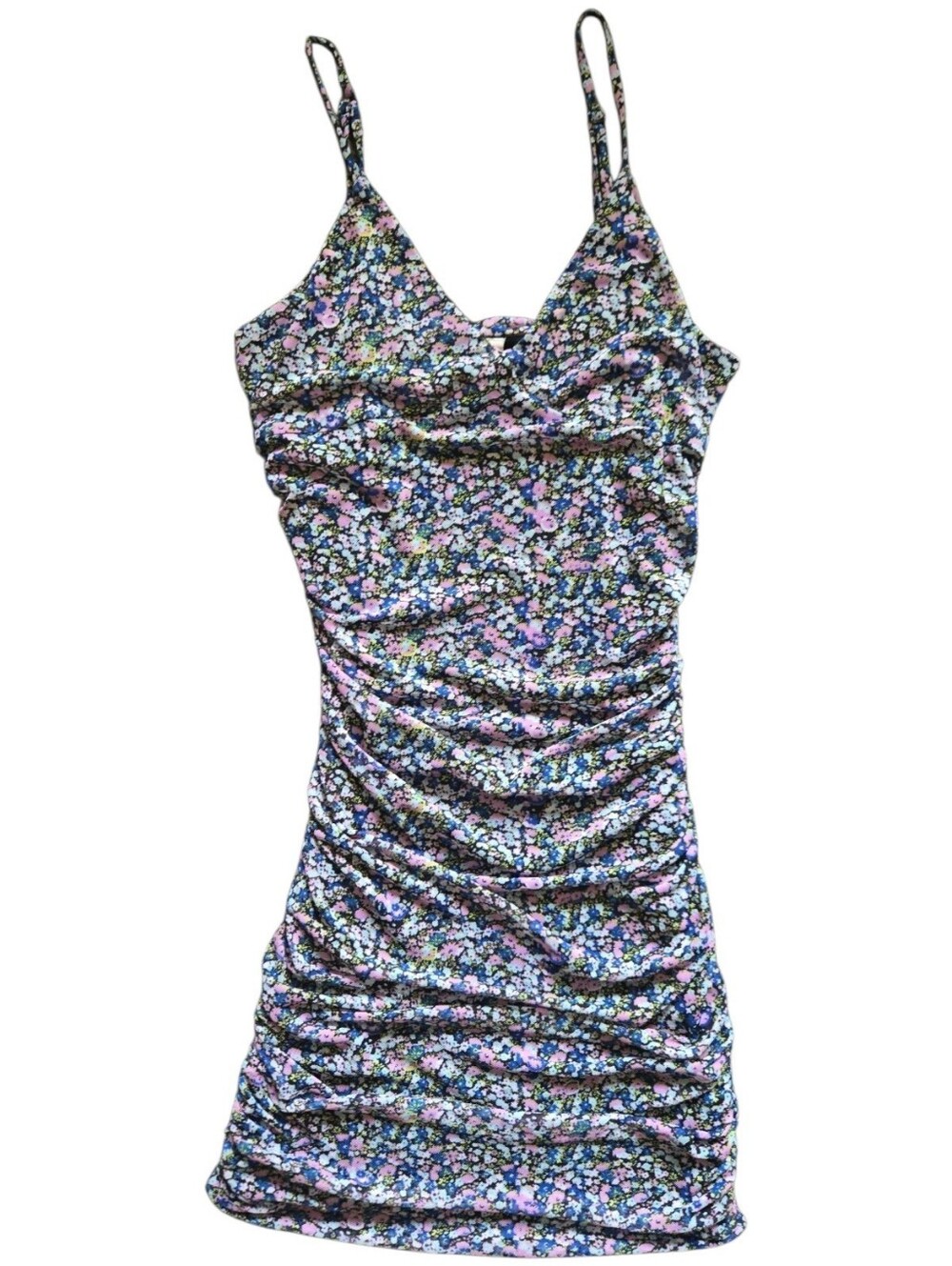 Bp. Nordstorm Floral Ruched Bodycon Mini Dress XS